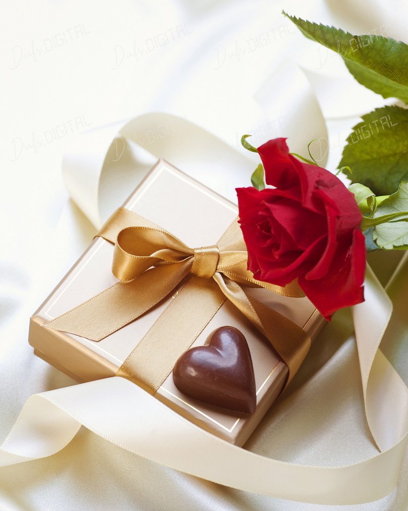 Gift with Rose and Chocolate