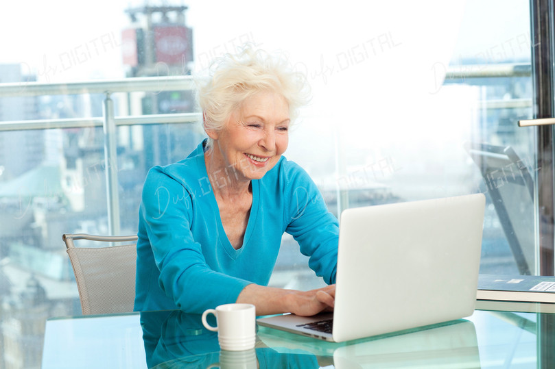 Senior Woman Working Happy