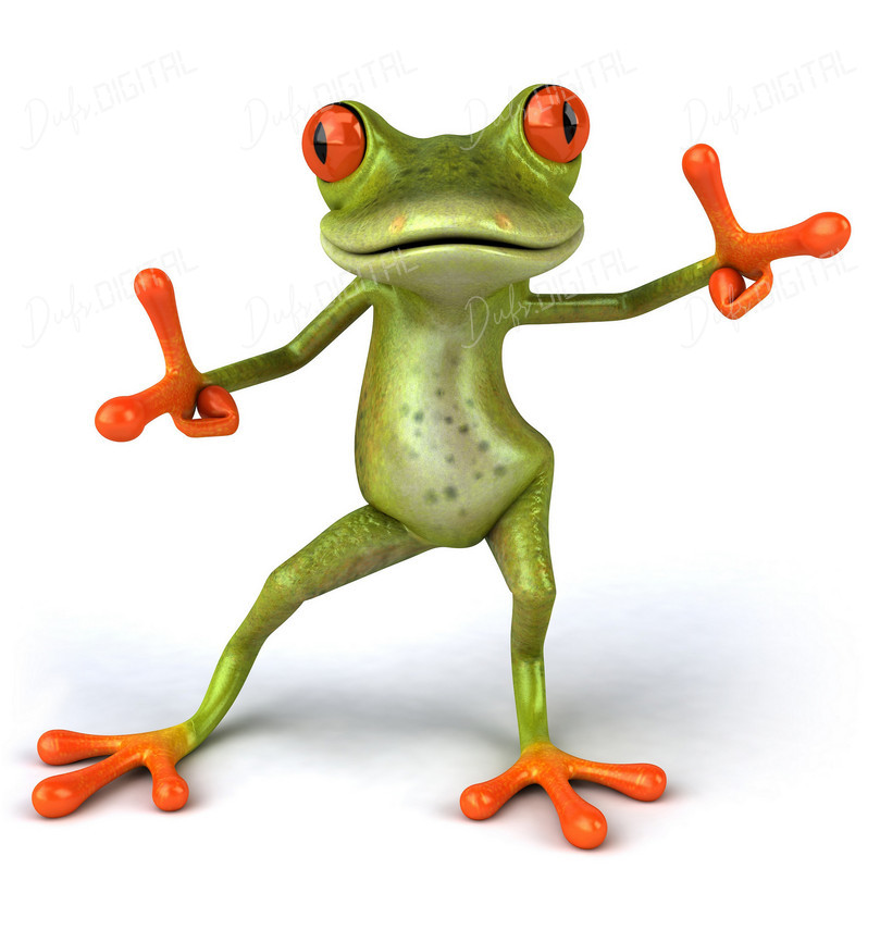 Playful Cartoon Frog