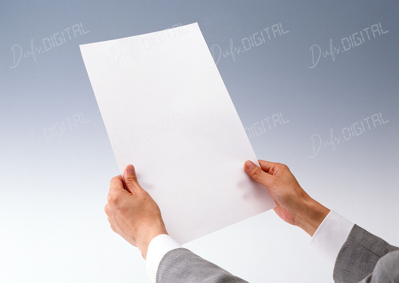Holding Blank Paper