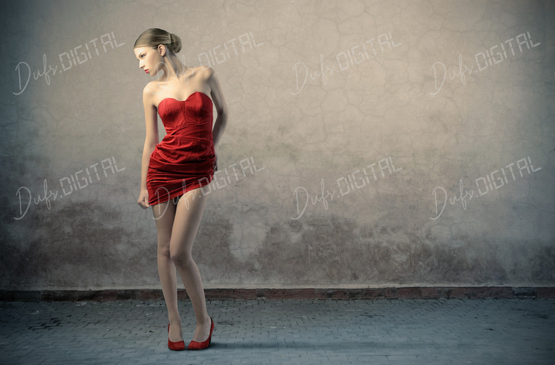 Elegant Woman in Red