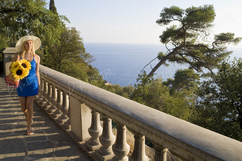 Summer Stroll by Ocean