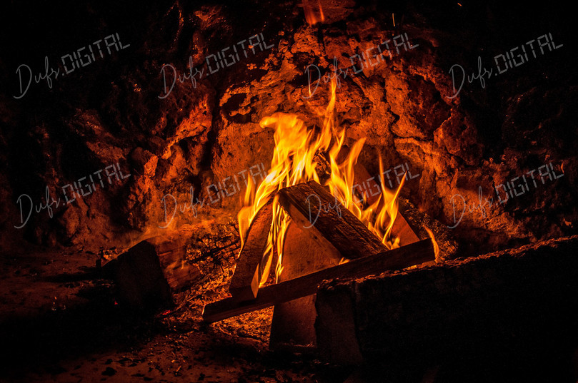 Glowing Campfire Flames