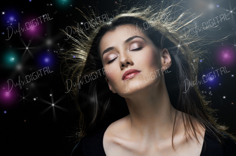Dreamy Woman with Stars