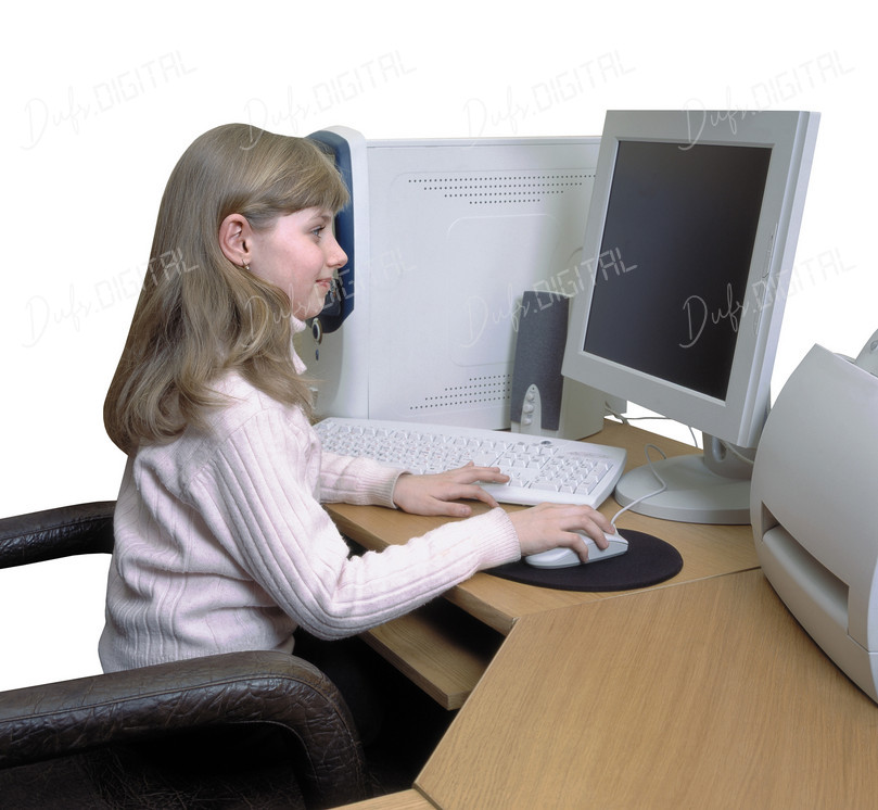 Young Girl at Computer