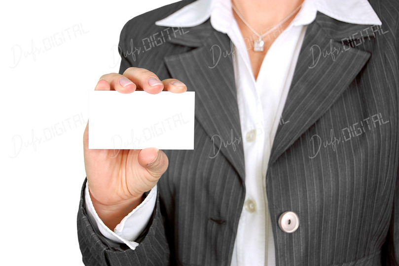 Holding Blank Business Card