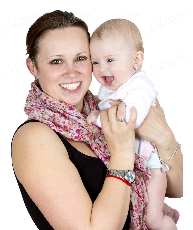 Joyful Mother and Baby