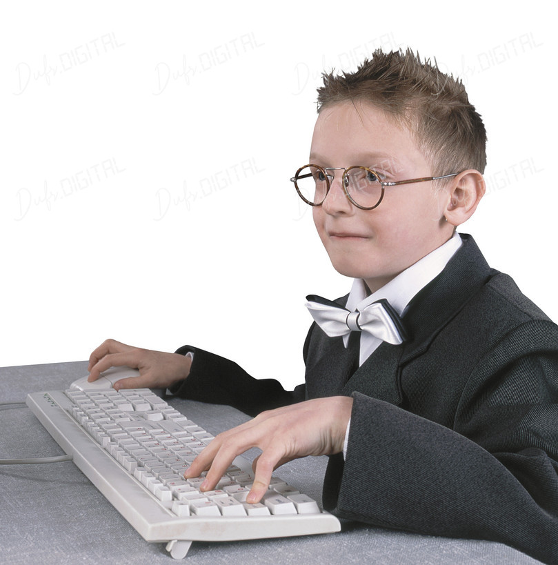 Young Businessman at Keyboard