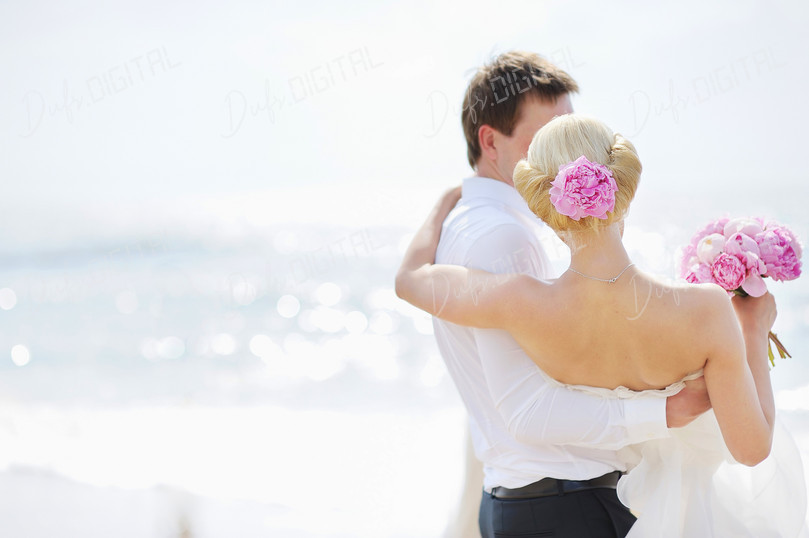 Beach Wedding Embrace