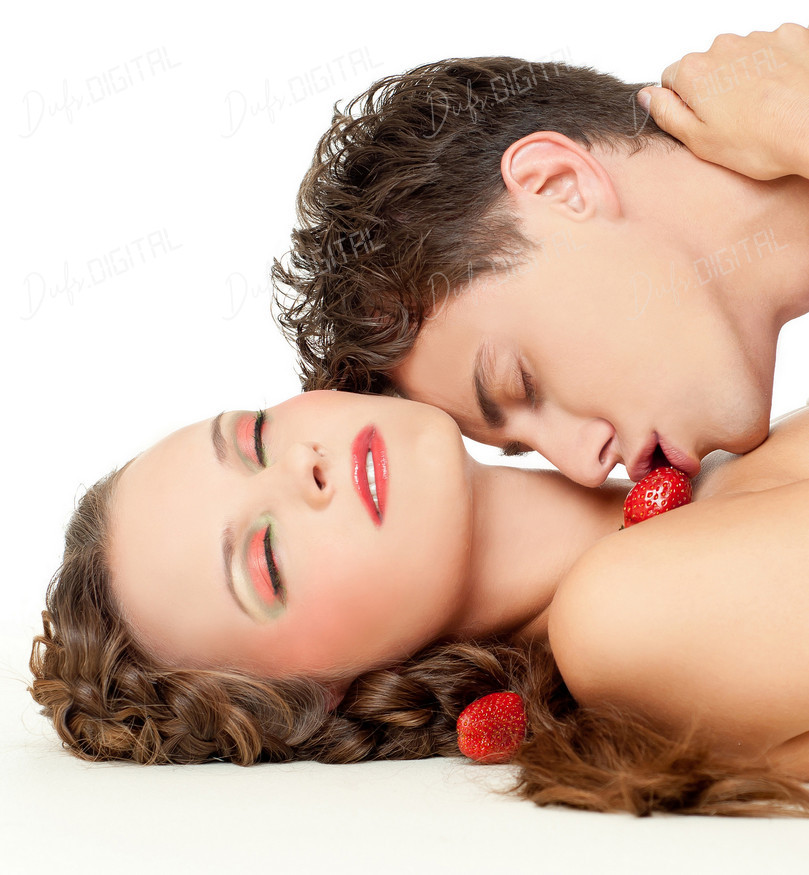 Romantic Couple with Strawberries