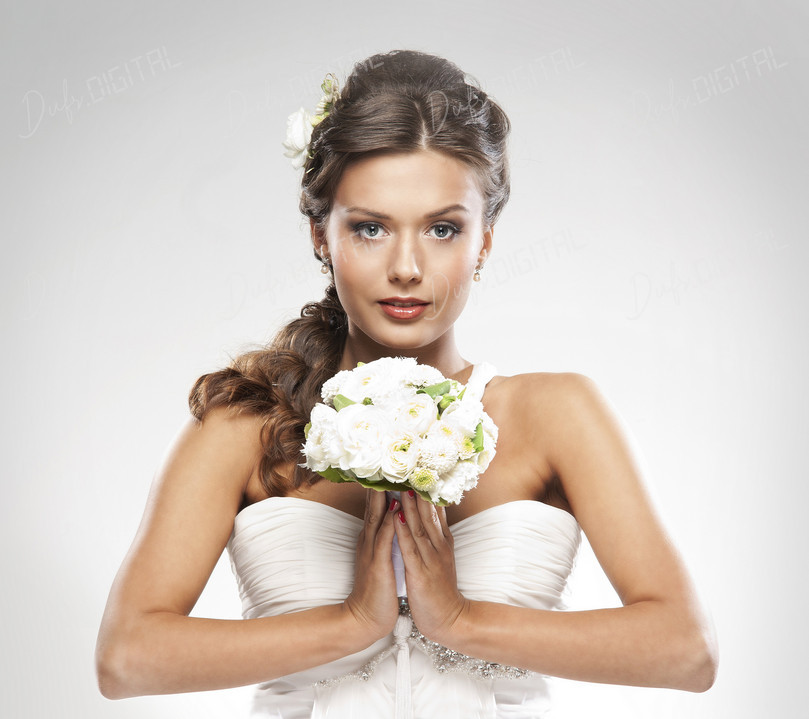 Bridal Pose with Flowers