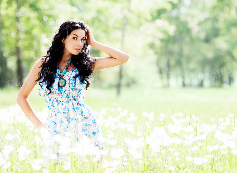 Woman in Flower Field