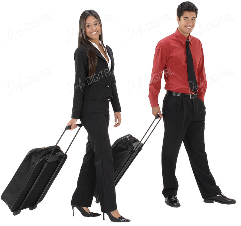 Business Travelers with Luggage