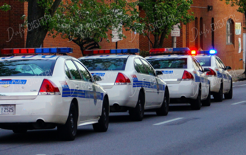Police Cars in Line