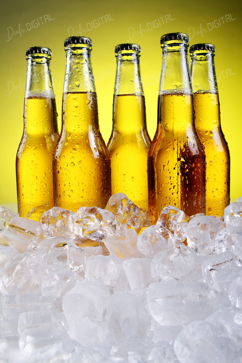 Chilled Beer Bottles