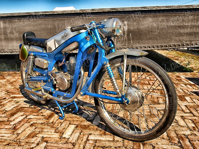 Vintage Blue Motorcycle