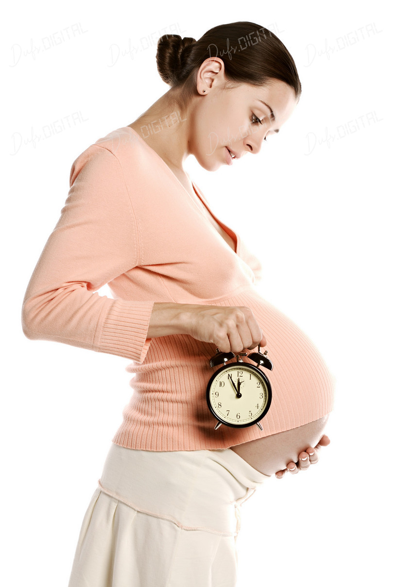 Pregnant Woman with Clock