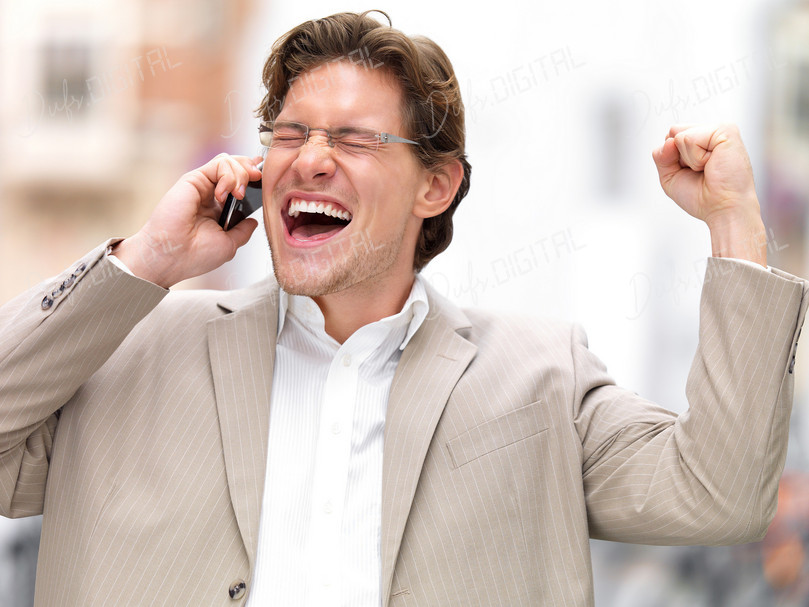 Excited Businessman Celebrating