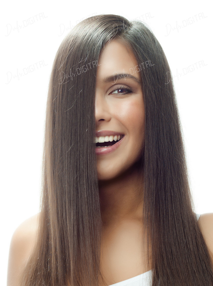 Smiling Woman with Hair