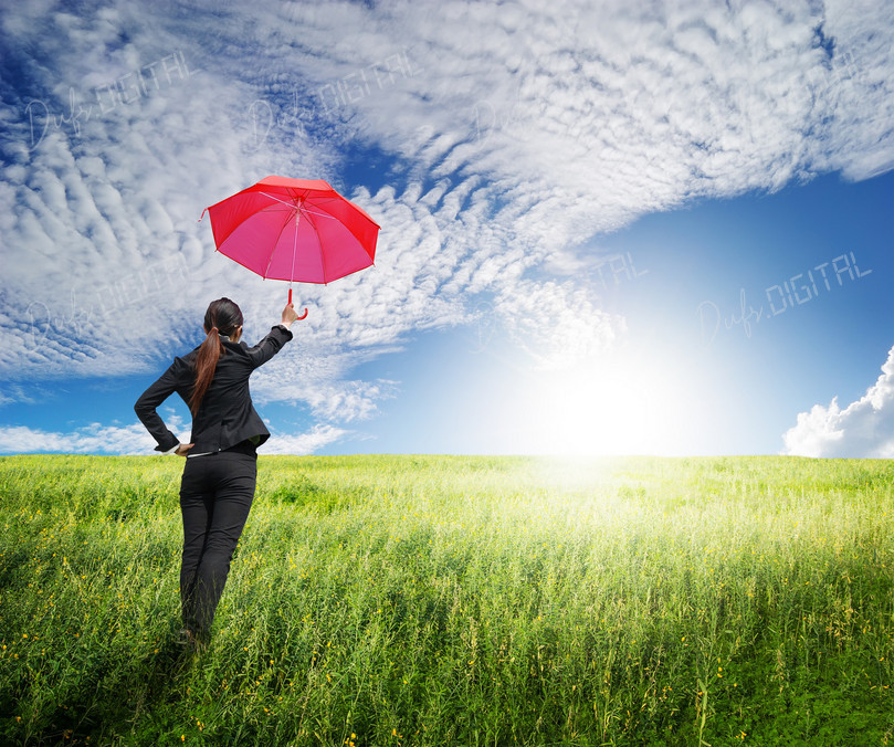 Businesswoman With Umbrella