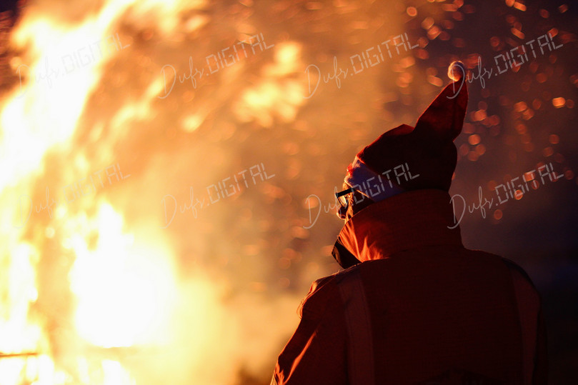 Person Watching Fire