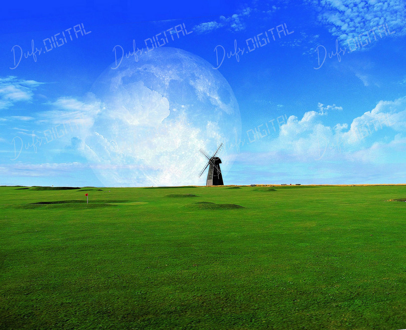 Serene Windmill Landscape